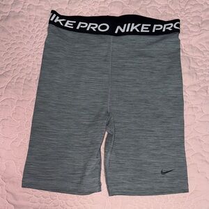Nike Heathered Gray Pro Compression Shorts with Black Waistband